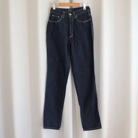 Versace Dark Wash Contrast Stitch Jeans Sz 28 - Picture 2 of 9